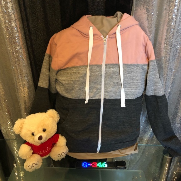 Women’s Jack. Size Small. Doublju Women's 3 Color Block Pocket Zip-Up Hoodie. - Picture 3 of 9